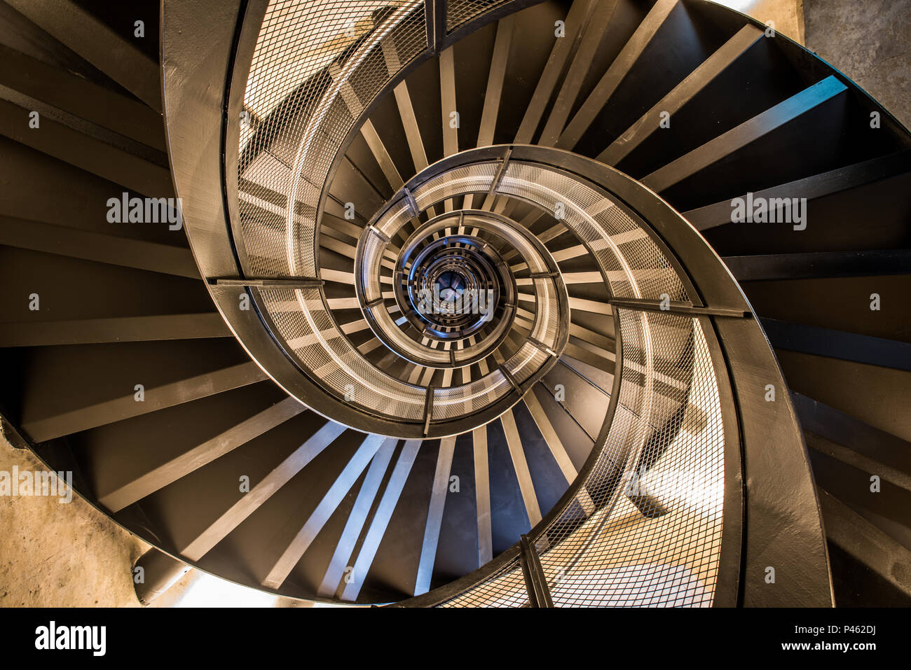 Spiral staircase in tower - interior architecture of building Stock ...