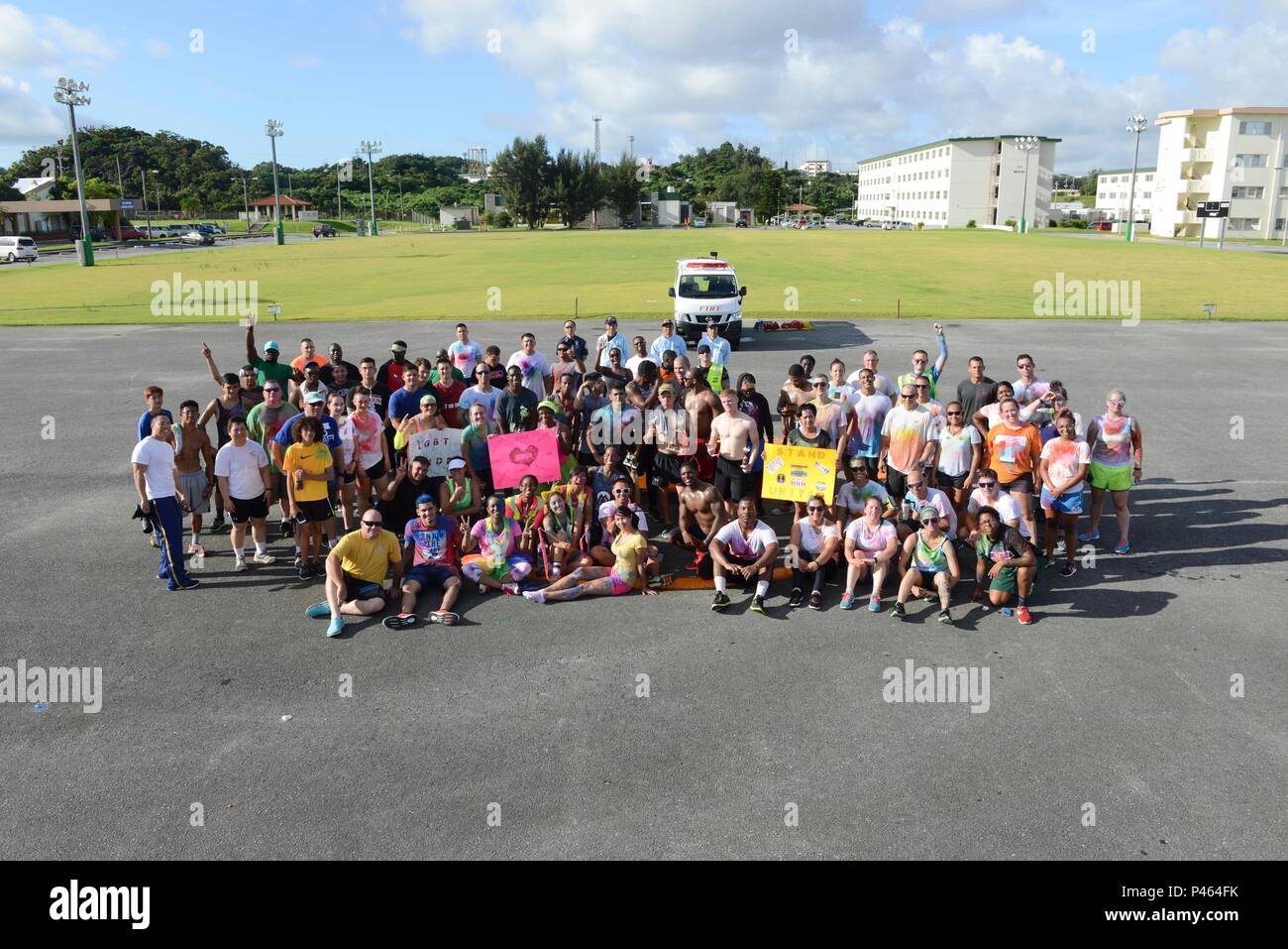 N Gz2 213 Camp Shields Okinawa June 30 16 Participants In The Lgbt Pride Color Fun Run Conclude Their 5k Event With A Group Photo At Camp Shields June 30 Sponsored By