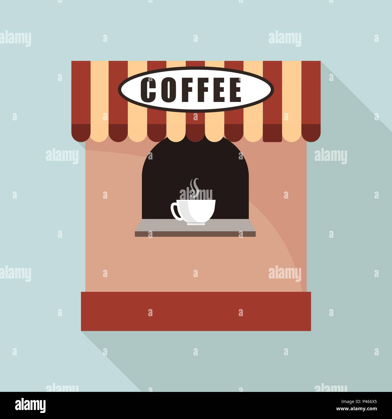 Coffee shop icon, flat style Stock Vector