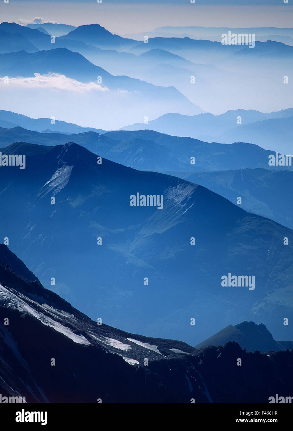 Peaks and valleys in the French Alps Stock Photo
