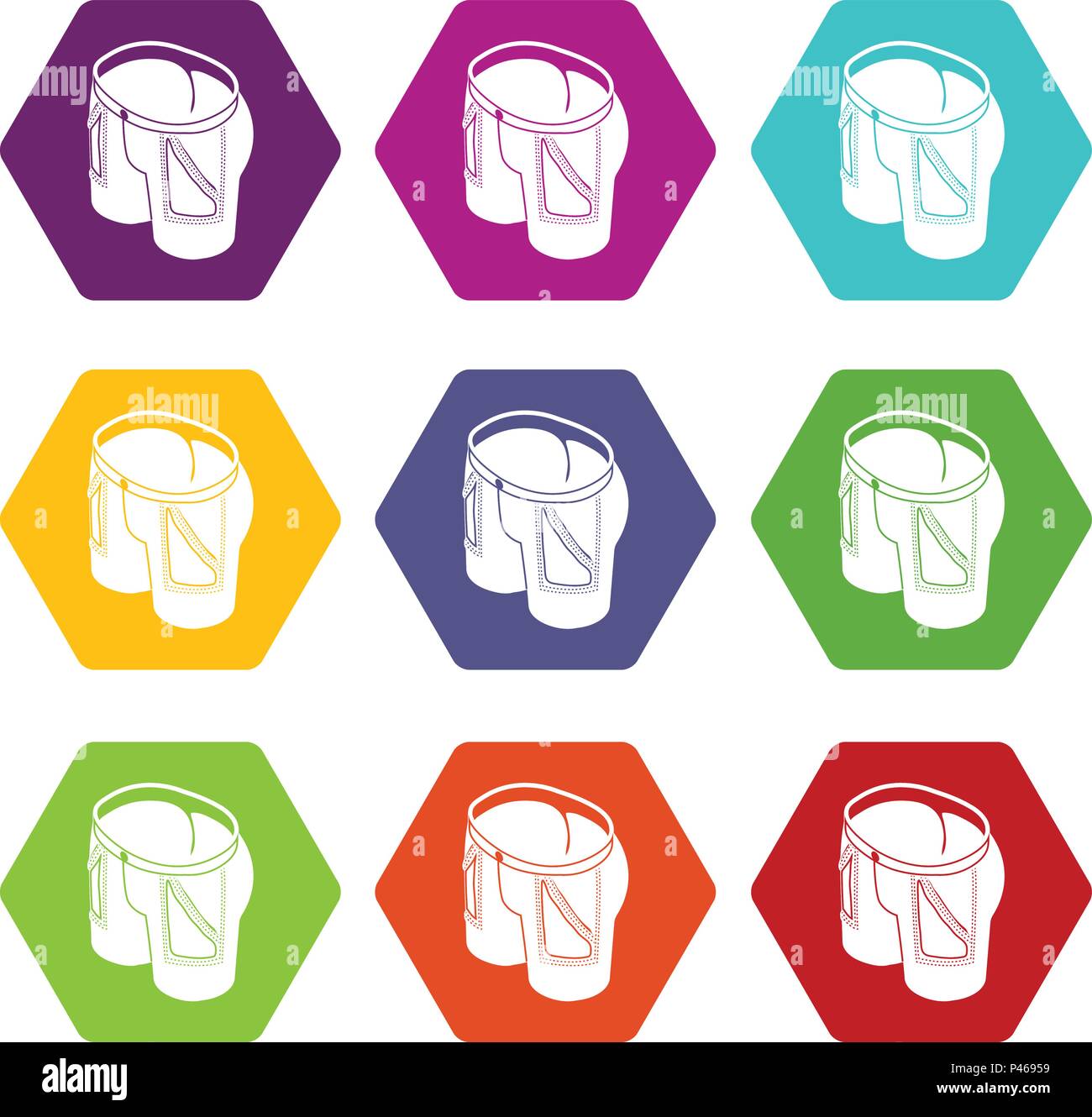 Jeans icons set 9 vector Stock Vector
