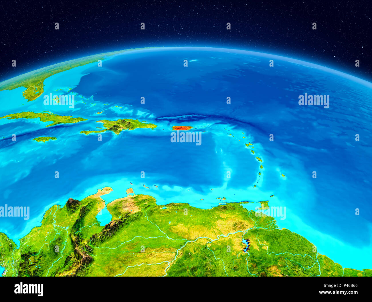 Satellite view puerto rico image hi-res stock photography and images ...