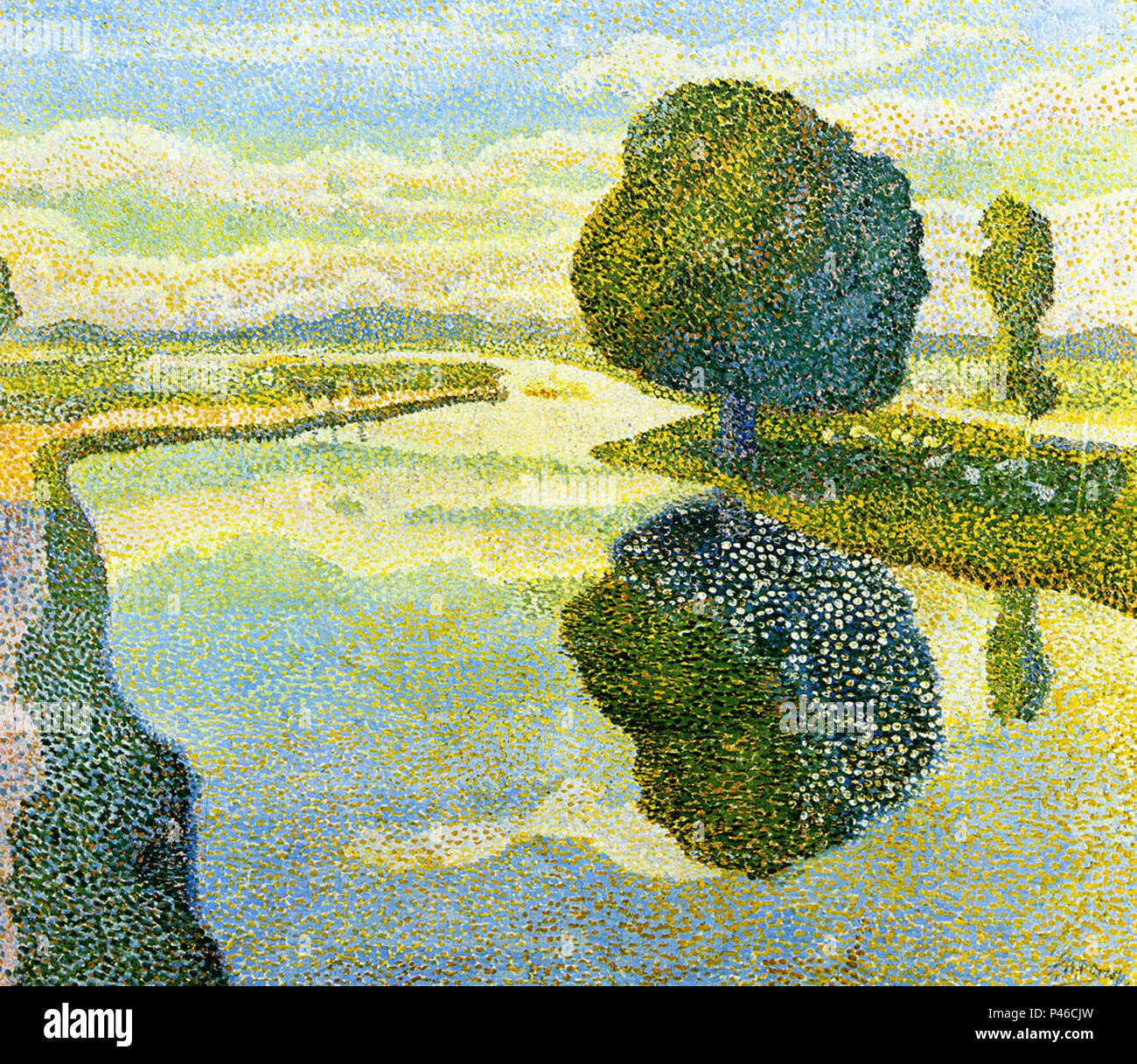 River bend painting hi-res stock photography and images - Alamy