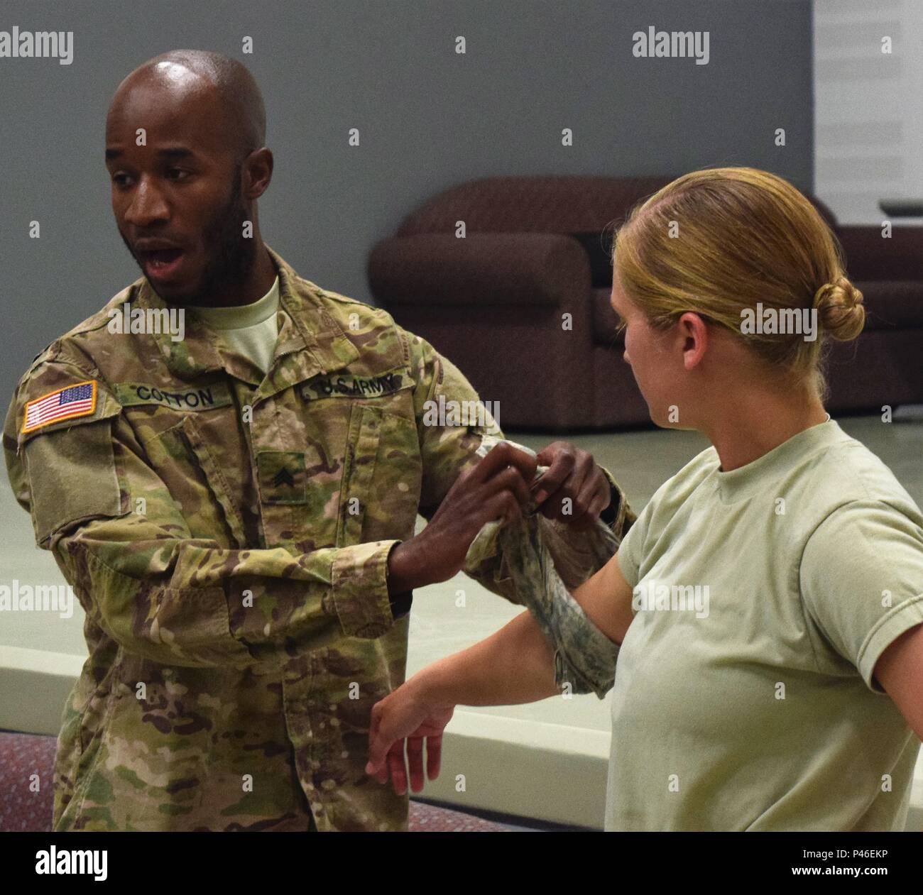 Sgt. Brad Cotton, a military police officer with the 194th Engineer ...