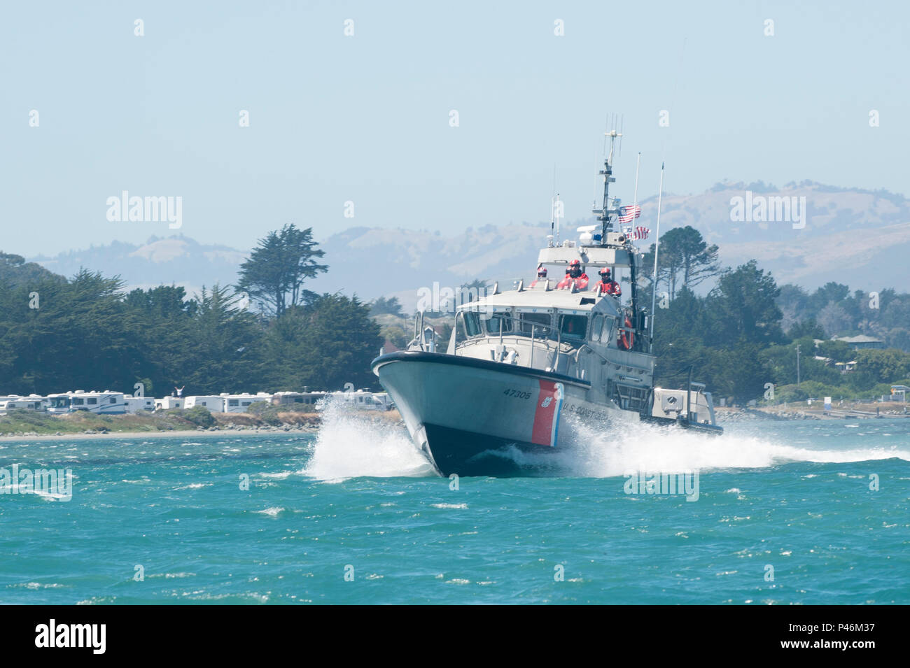 Coast Guard Station Bodega Bay crewmembers aboard a 47foot Motor