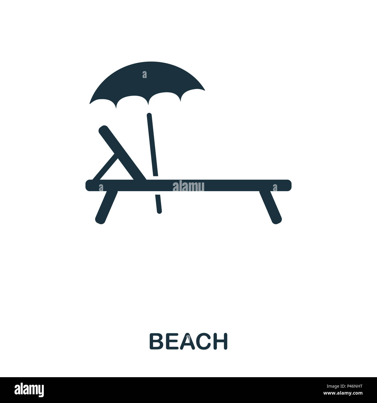 Sunbed icon. Mobile app, printing, web site icon. Simple element sing ...