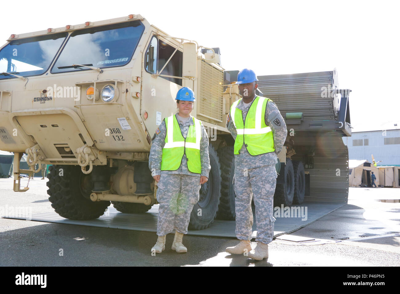 Ssg. Lisa Watson and Sgt. Michael Boswell, two 88H from 368th Seaport Operations Company, 7th TB