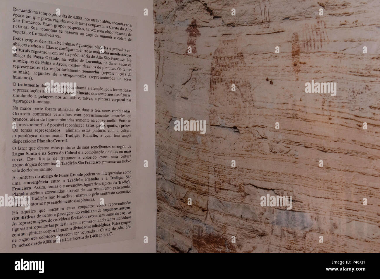 Paíns, 26/11/2014 - sala com representações de pintura rupestre com artefatos durante visita ao Museu MAC - Foto: Mourão Panda / FotoArena Stock Photo