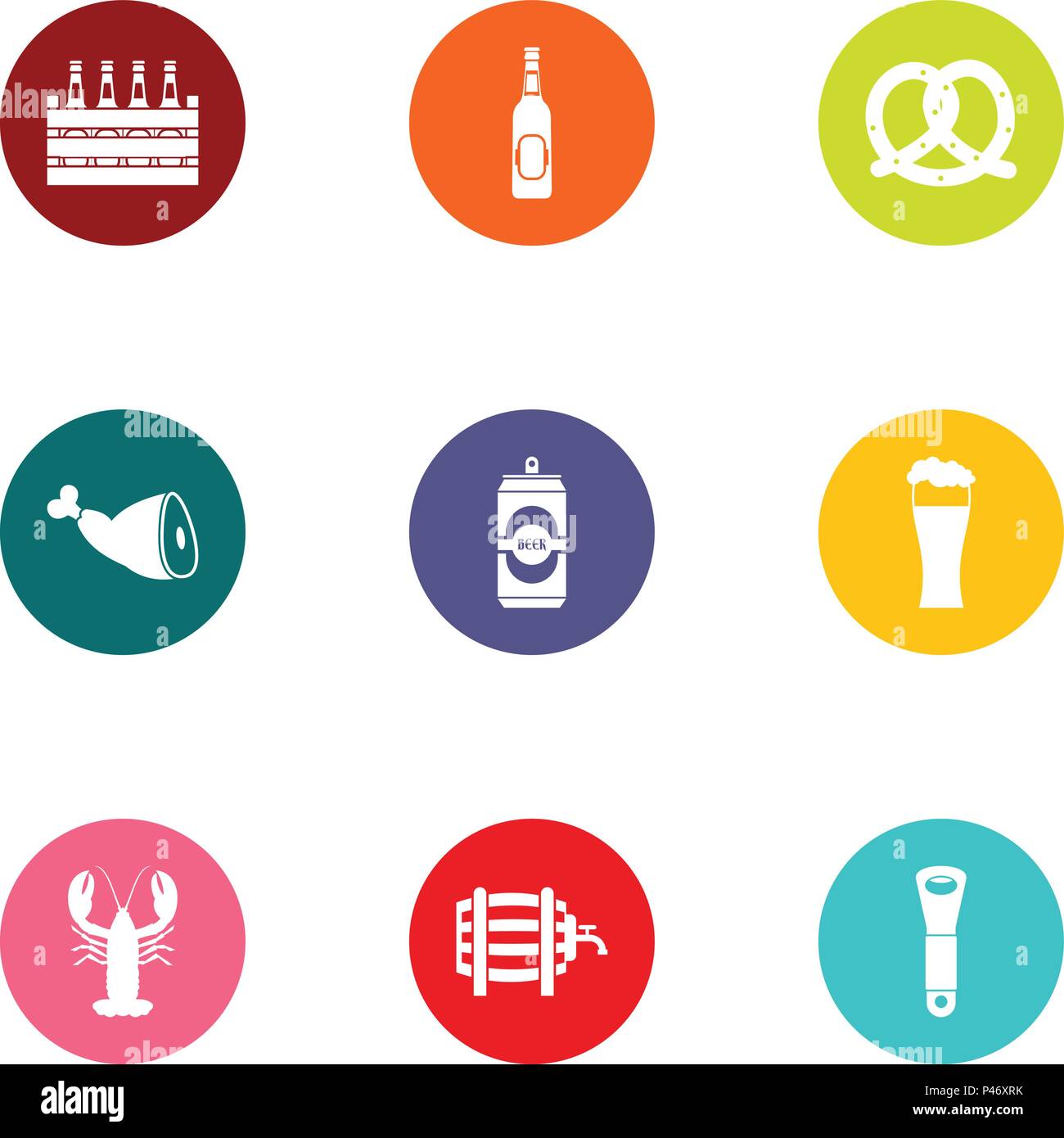 Date Of Birth Icons Set Flat Style Stock Vector Image Art Alamy