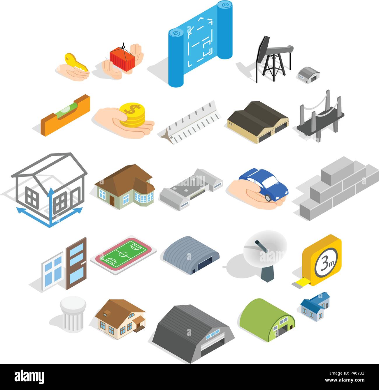 Formation icons set, isometric style Stock Vector