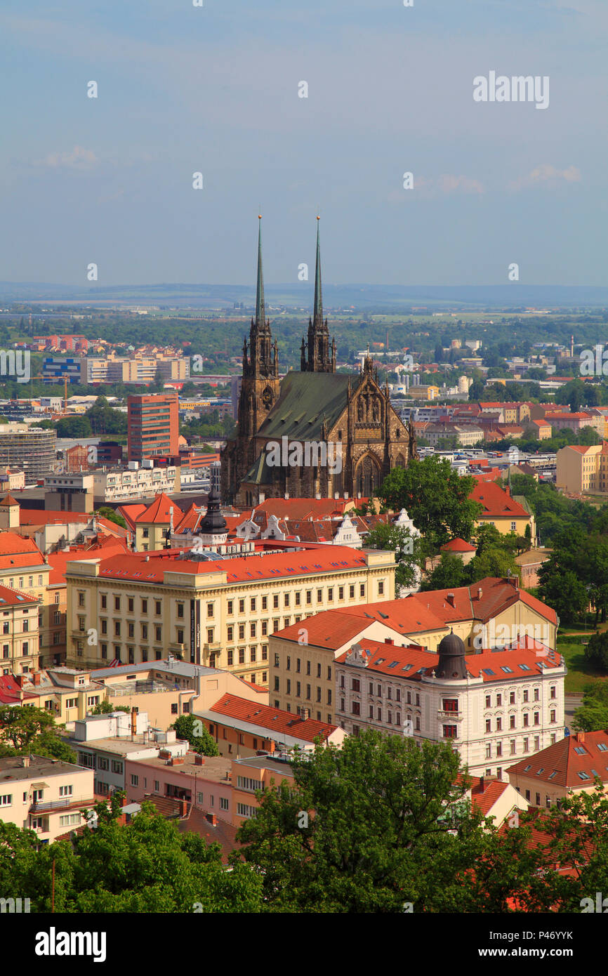Czech Republic, Brno, skyline, general view, St Peter and St Paul Cathedral, Stock Photo