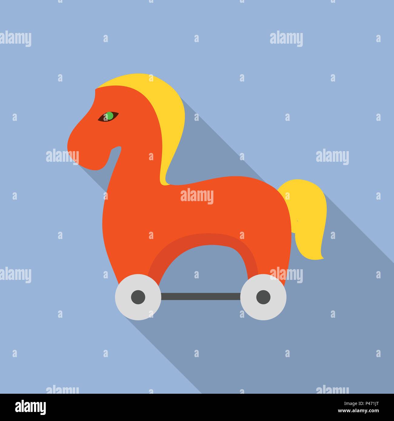 Trojan horse icon, flat style Stock Vector