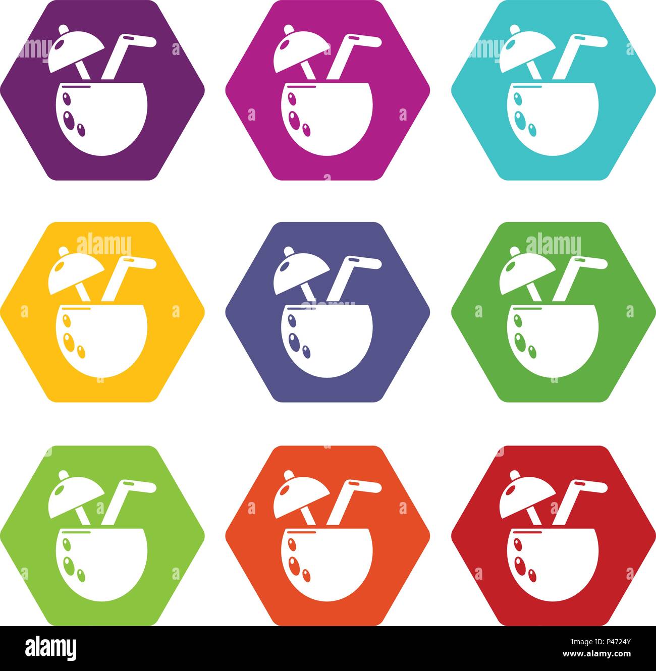 Cocktail coconut icons set 9 vector Stock Vector Image & Art - Alamy