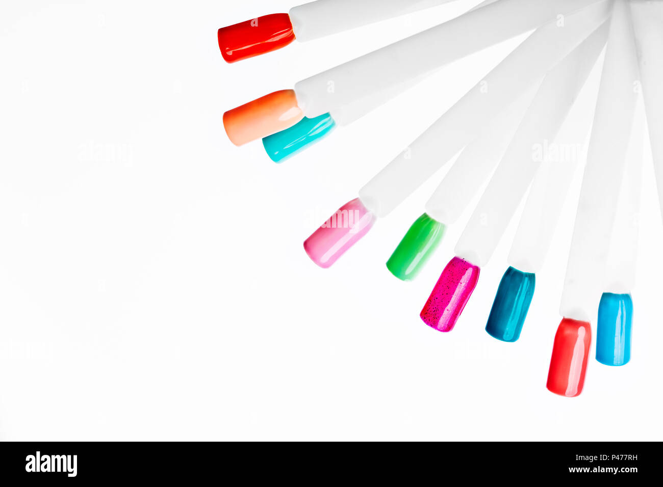 Nail varnishes Palette with swatches of nail Polish Stock Photo Alamy