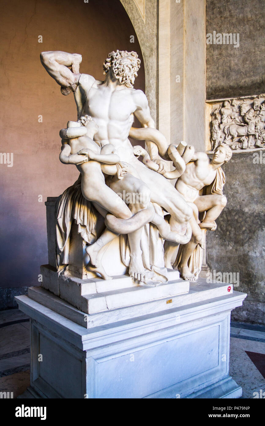 Escultura 'Laocoonte e seus Filhos', exposta no Museu do Vaticano. Cidade do Vaticano, Vaticano - 28/12/2012. Foto: Ricardo Ribas / Fotoarena Stock Photo
