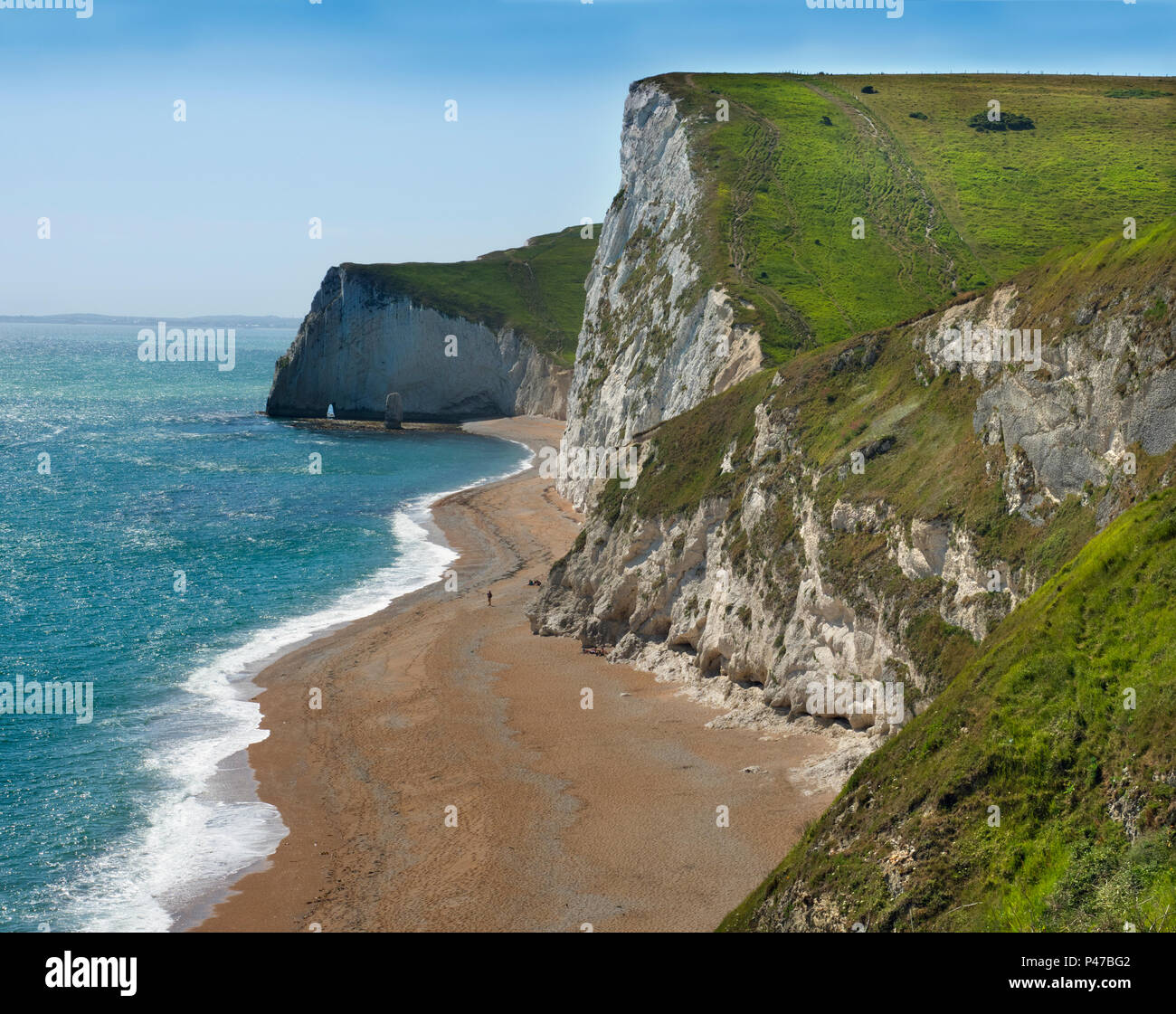 Swyre Head and Bat's head Purbeck Hills on Dorset coast England Stock Photo