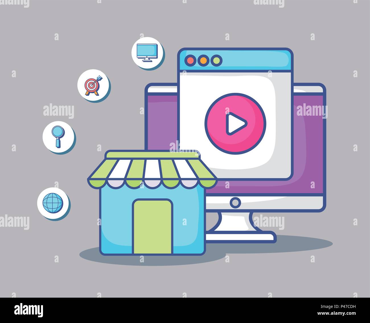 Marketing online lupe computer hi-res stock photography and images - Alamy