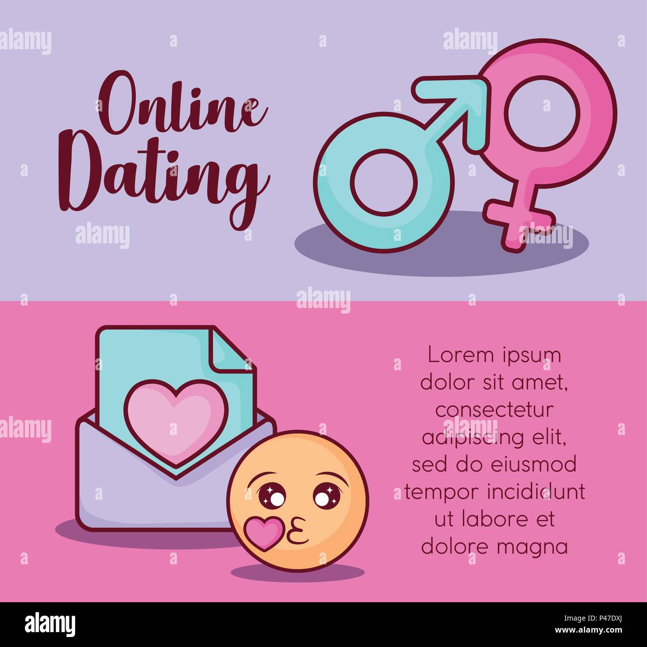 Infographic presentation of online dating concept with gender symbols ...