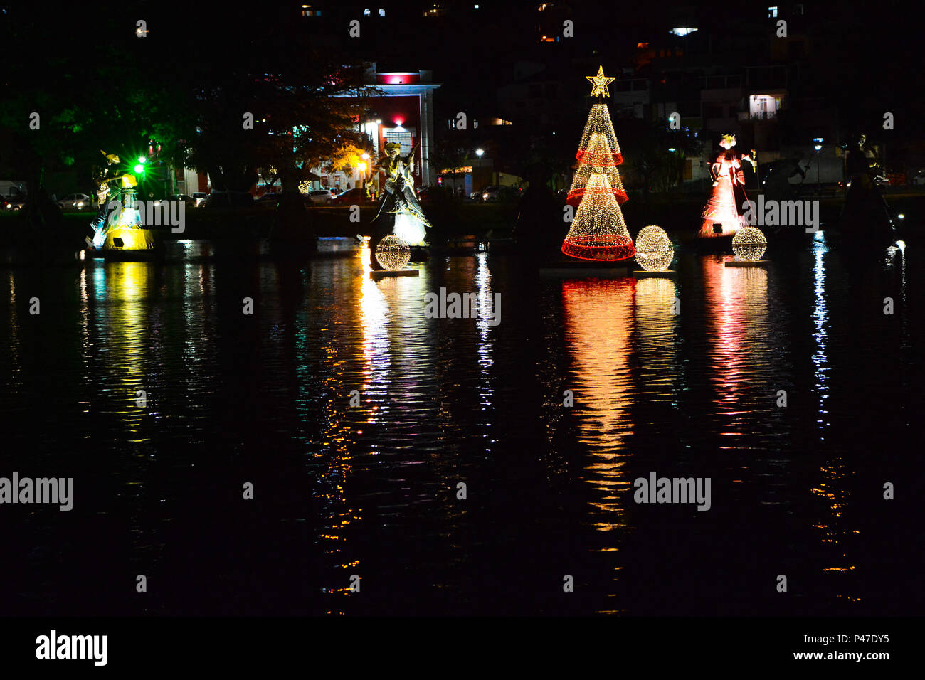 SALVADOR, BA - 09/12/2014: DECORAÇÃO DE NATAL EM SALVADOR - Dique do Tororó, durante Decoração de Natal em Salvador. (Foto: Mauro Akin Nassor / Fotoarena) Stock Photo