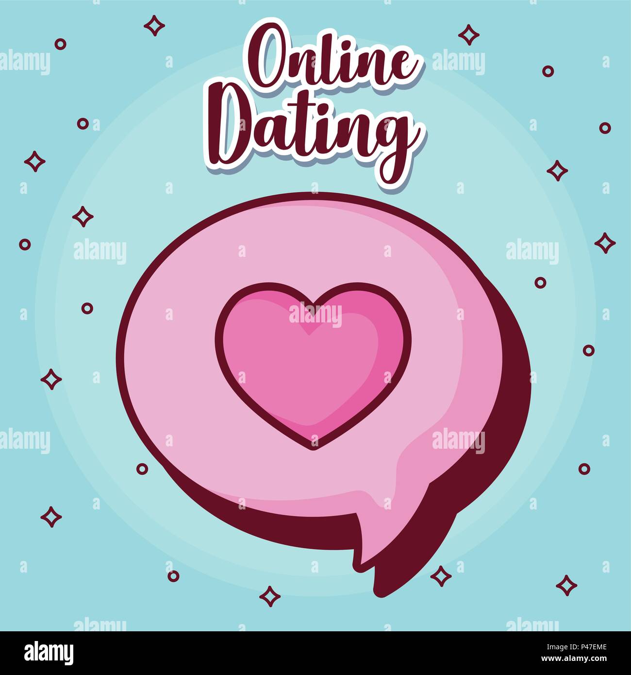 Dating site with blue heart icon