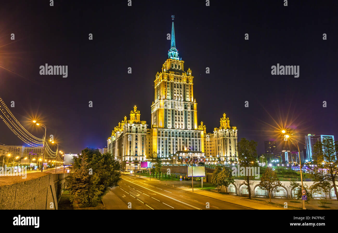 Hotel Ukraine, a neoclassical Stalin-era highrise building in Moscow Stock Photo