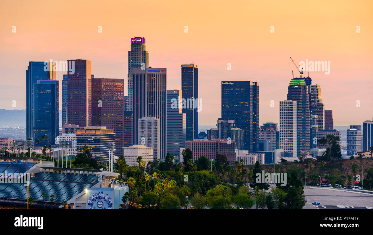 Los Angeles skyline,  California, USA. Stock Photo