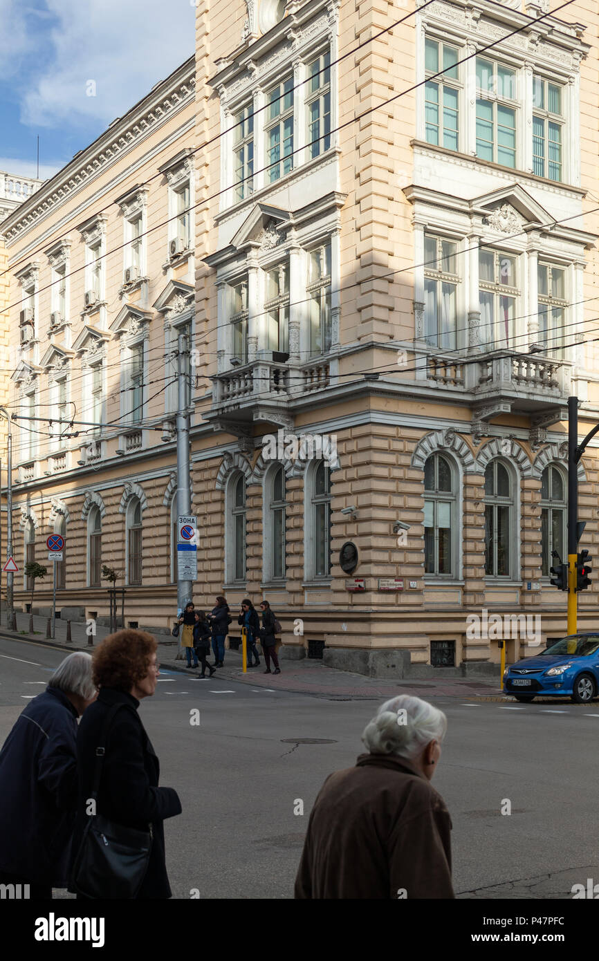 Sofia, Bulgaria, old building at Tsar Osvoboditel Boulevard Stock Photo