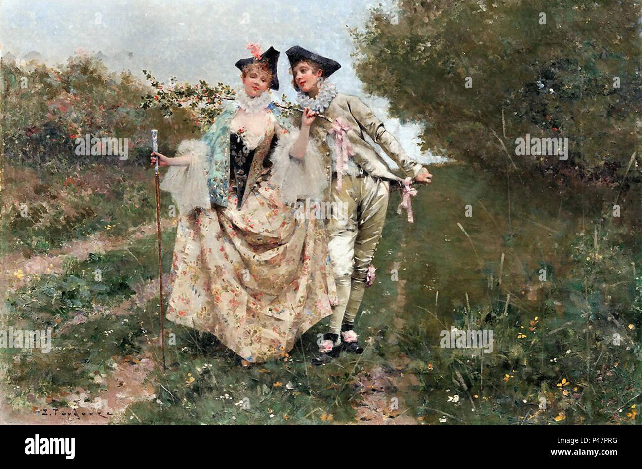 19th century victorian couple painting hi-res stock photography and ...