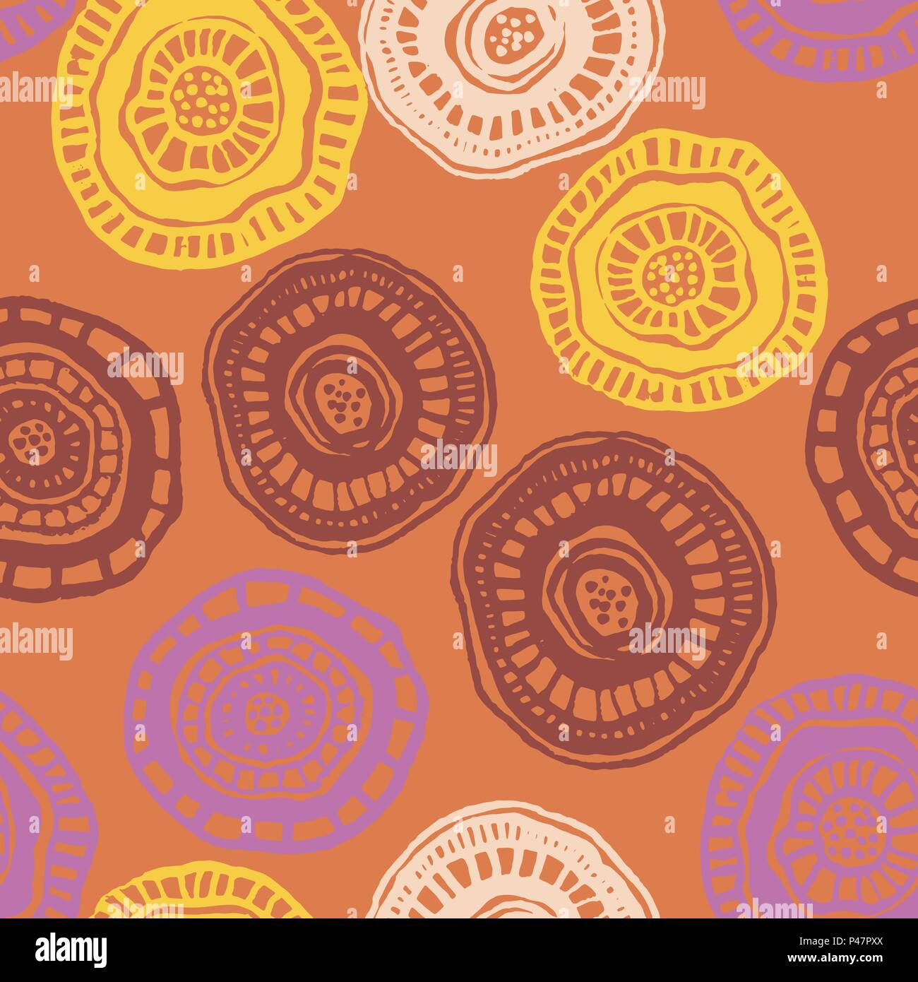 Vector seamless pattern with hot aborigine flowers Stock Vector