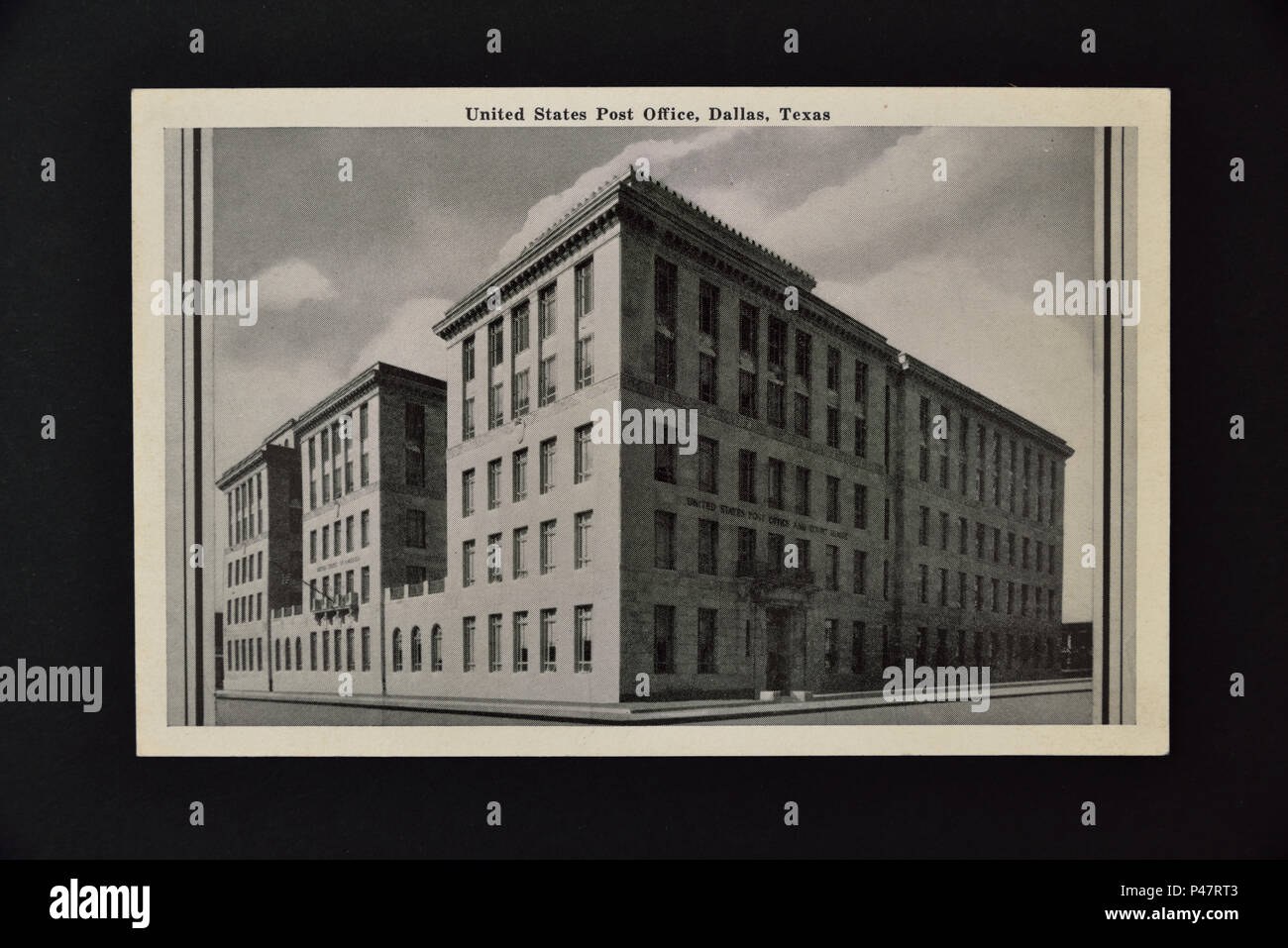 Photograph of 1930's/1940's American postcard depicting the United States Post Office, Dallas