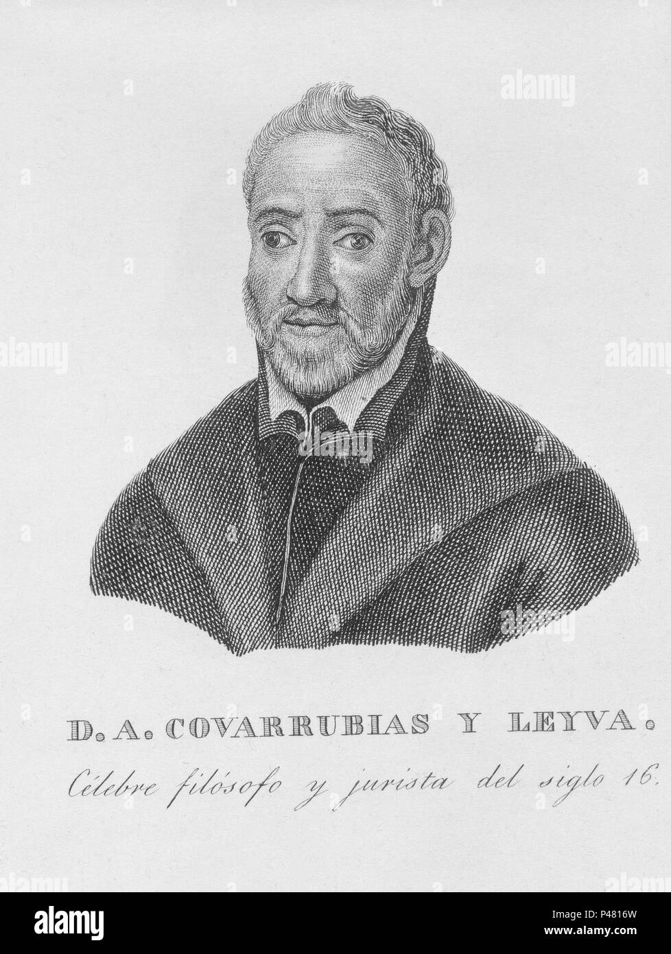 DIEGO COVARRUBIAS Y LEYVA-1512-1577-ARZOBISPO PRELADO. Location: BIBLIOTECA NACIONAL-COLECCION, MADRID, SPAIN. Stock Photo