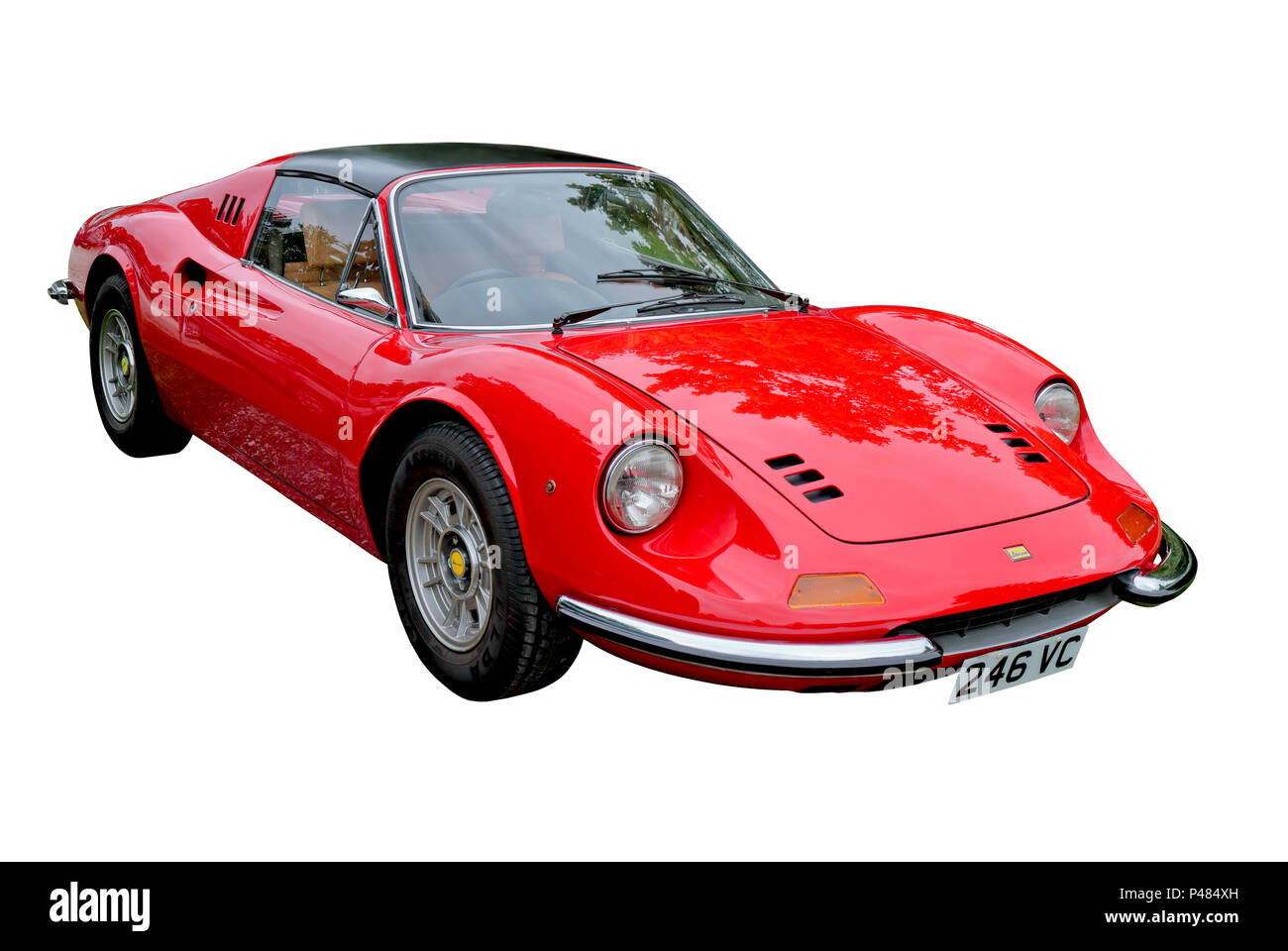 Bright red Ferrari Dino isolated on a white background Stock Photo