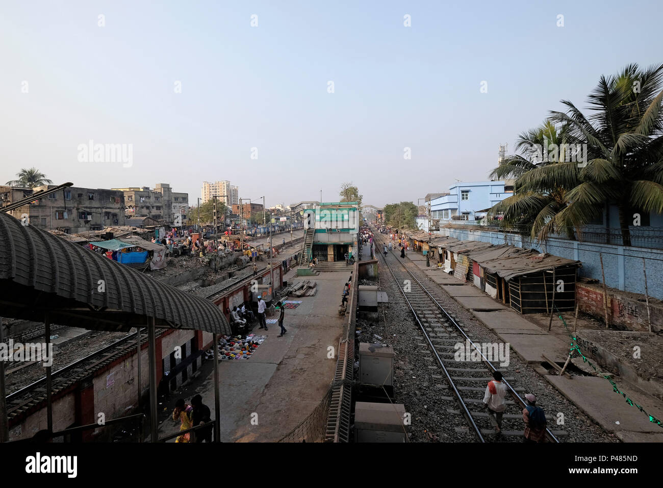 India, Kolkata, Park Circus railway station Stock Photo Alamy