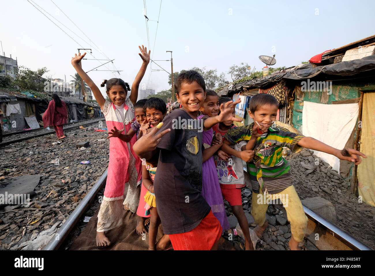 India, Kolkata, Park Circus slum Stock Photo Alamy