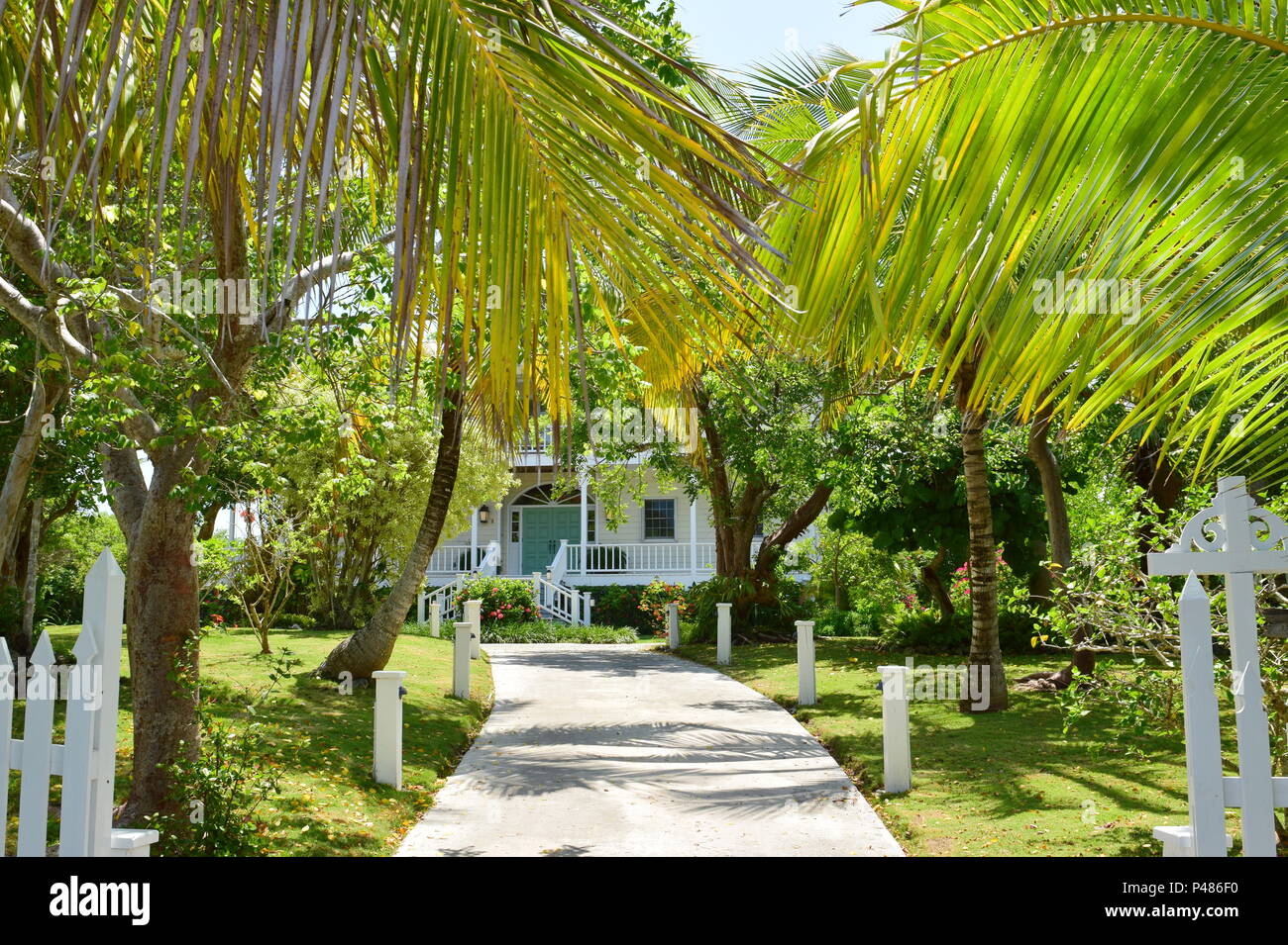Older historic homes in New Providence, Green Turtle Cay island in the