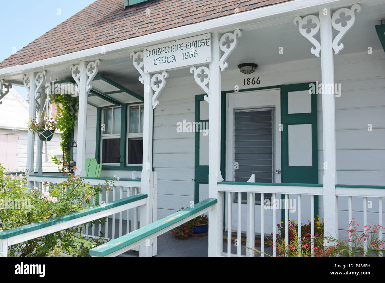 Older historic homes in New Providence, Green Turtle Cay island in the