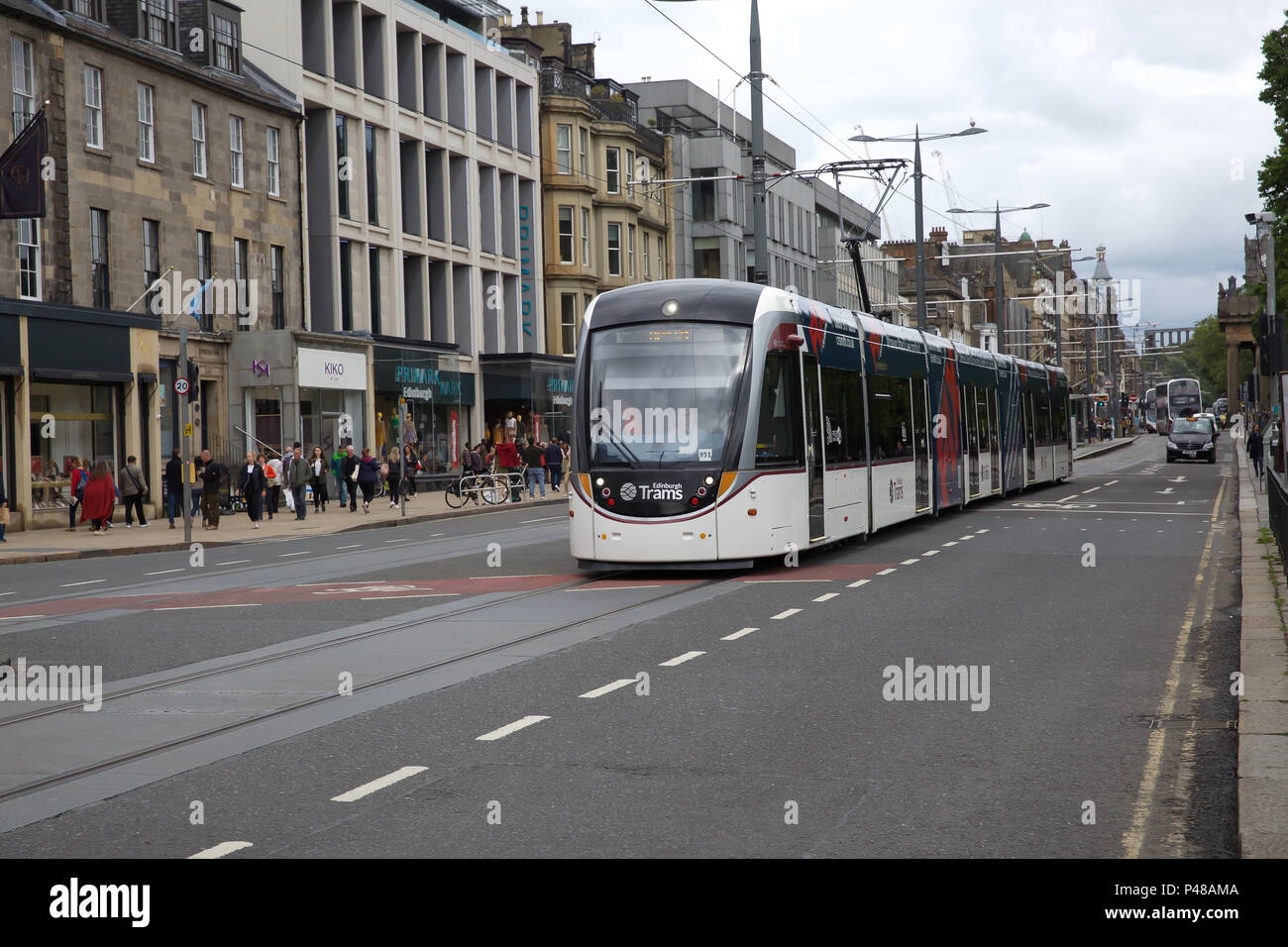 Tram in Edinburgh Scotland Stock Photo Alamy