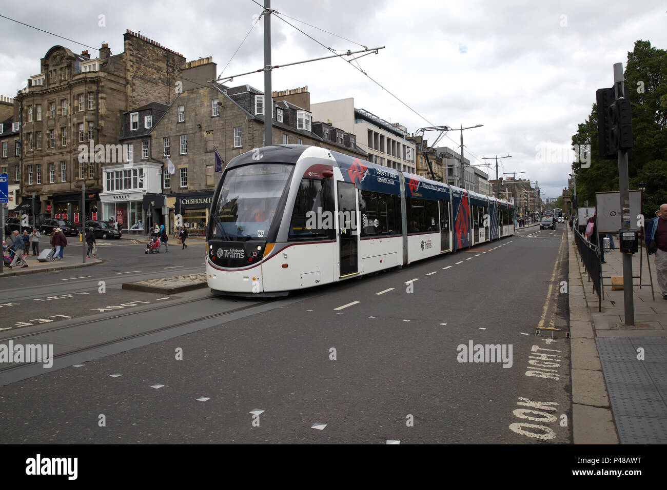 Tram in Edinburgh Scotland Stock Photo