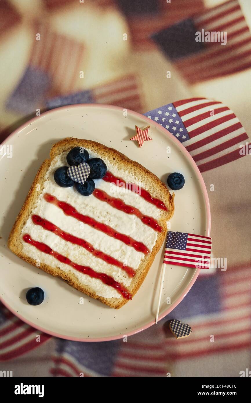 American flag red blue white sandwich / 4th of july Memorial day theme