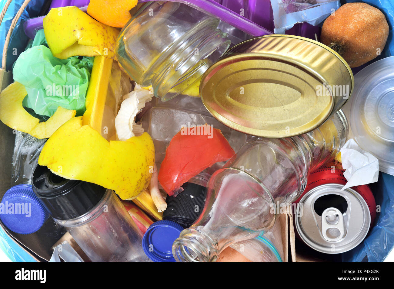 detail of a garbage can on white background Stock Photo Alamy