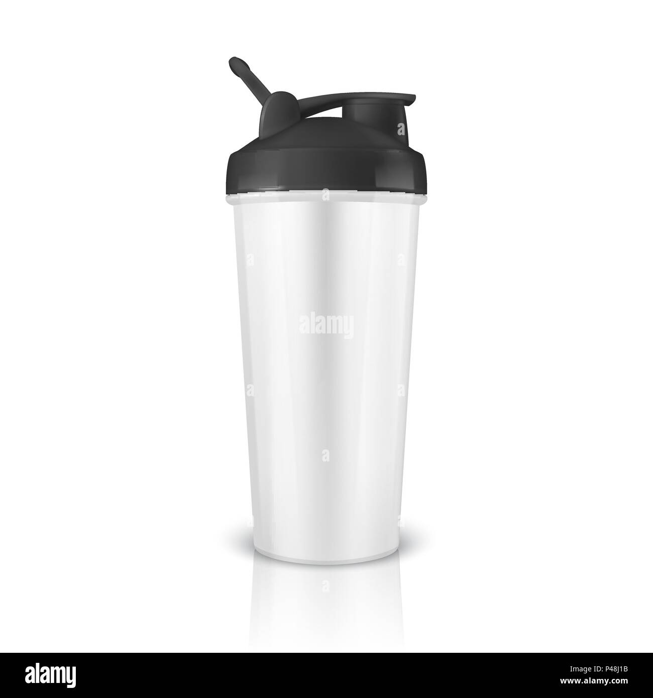 Download Vector Realistic 3d White Empty Glossy Metal Or Plastic Shaker For Sports Nutrition Closeup Isolated On White Background Design Template Of Packaging Mockup For Graphics Front View Stock Vector Image Art