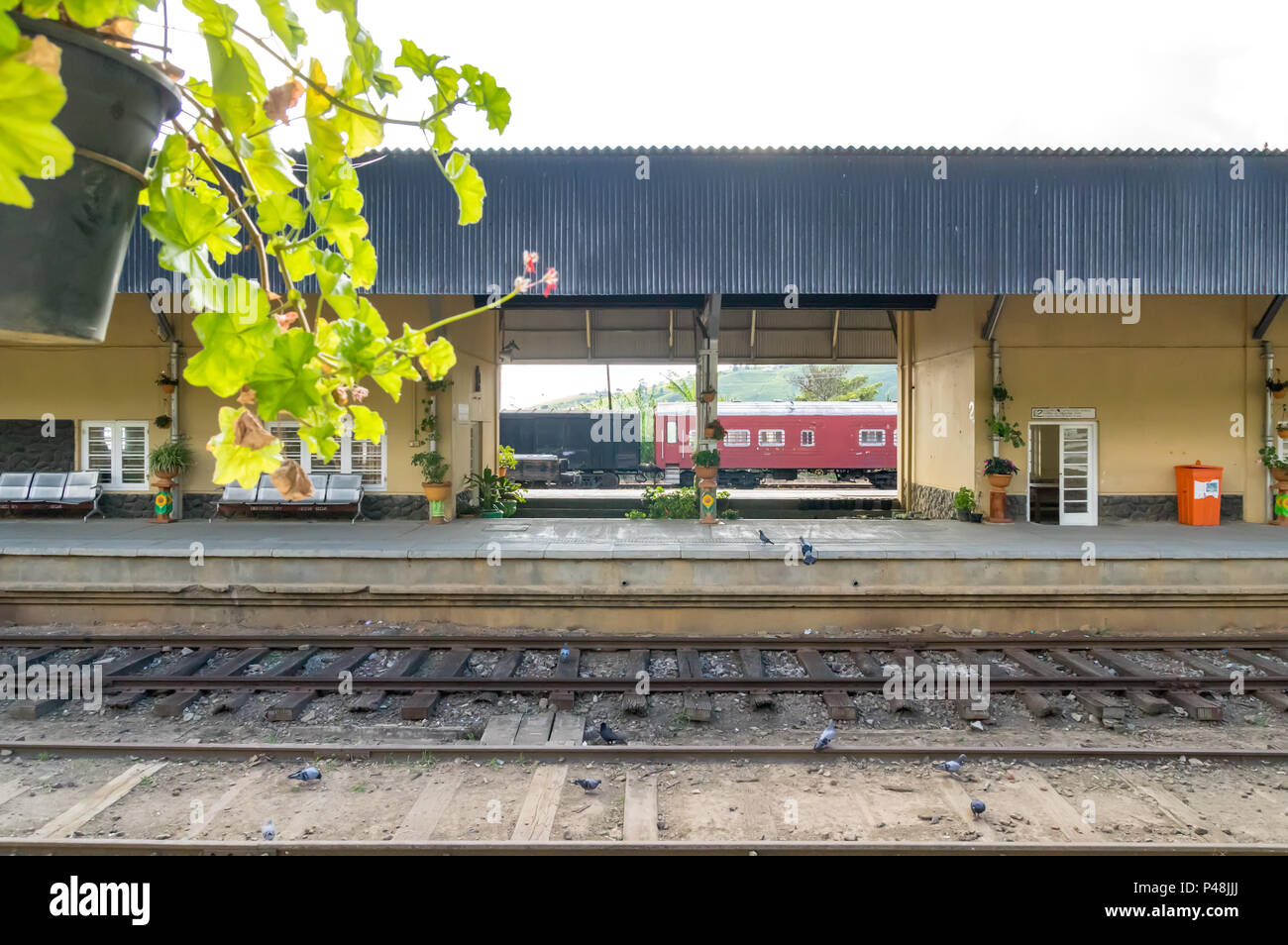 Railway station in Nuwara Eliya, Sri Lanka Stock Photo