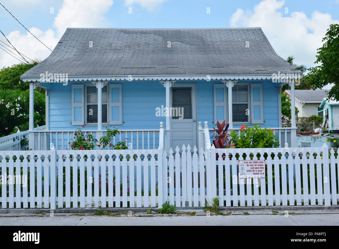 Downtown New Providence homes in Green Turtle Cay, Bahamas. Colorful