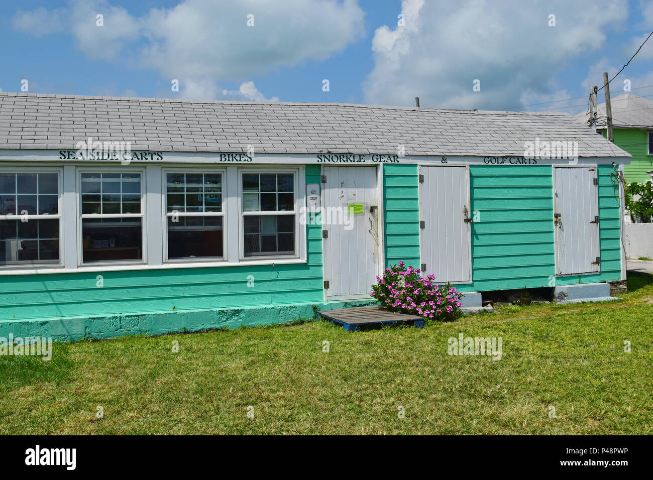 Downtown Historic New Plymouth businesses and buildings on small narrow