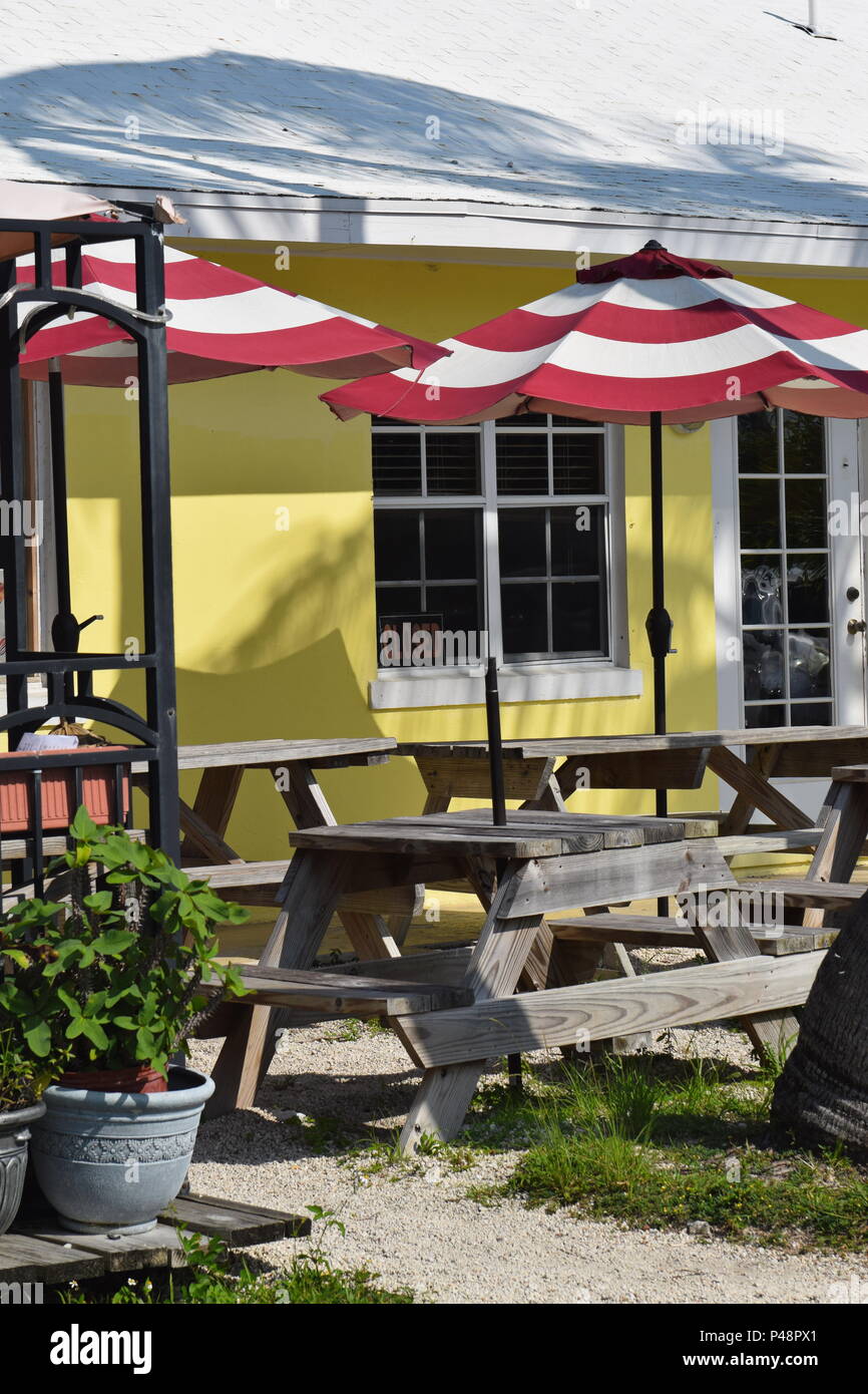 Downtown New Providence homes in Green Turtle Cay, Bahamas. Colorful