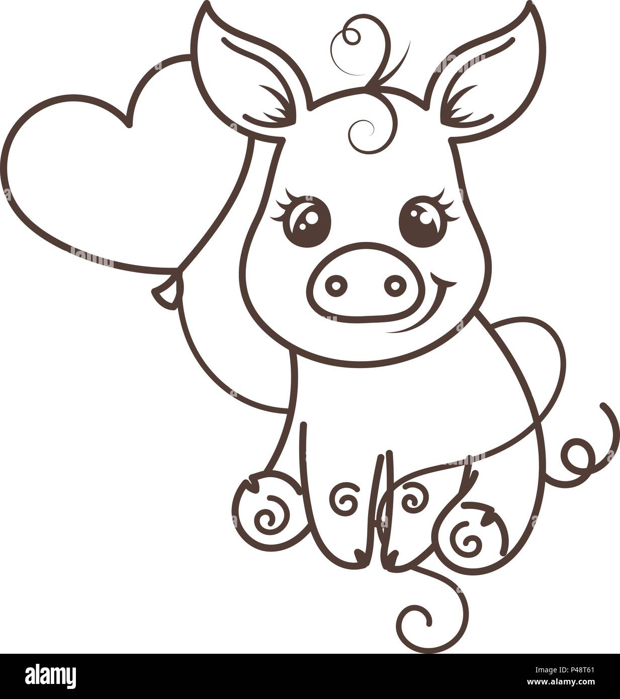 Baby Pig Clipart Black And White