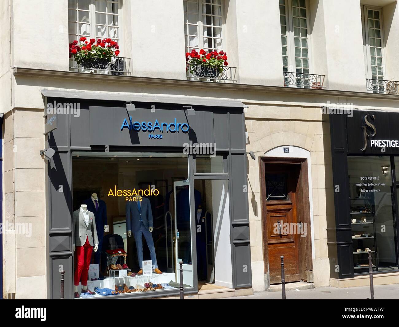 Men’s clothing shop in the Marais, Paris, France. Stock Photo