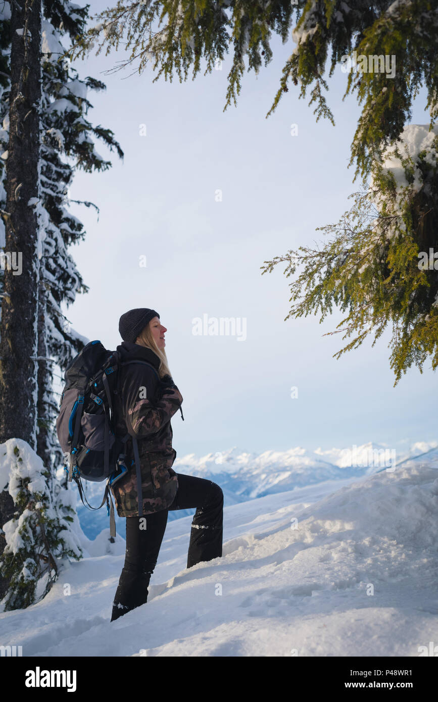 Snowy woman hi-res stock photography and images - Alamy