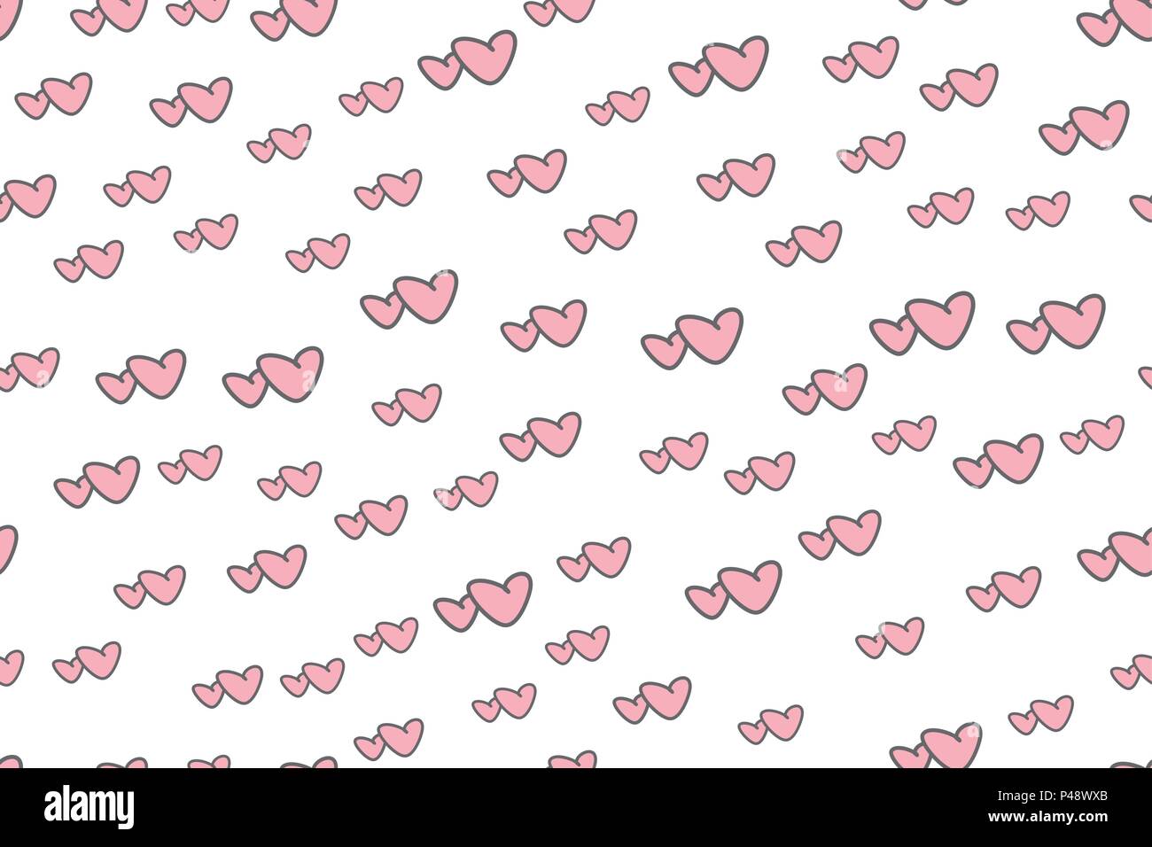 Two hearts together- seamless pattern, vector background Stock Vector ...