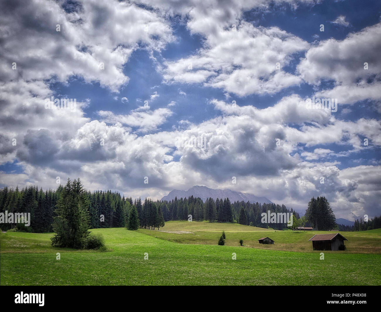 DE - BAVARIA: Alpine landscape near Garmisch Partenkirchen (HDR Image) Stock Photo